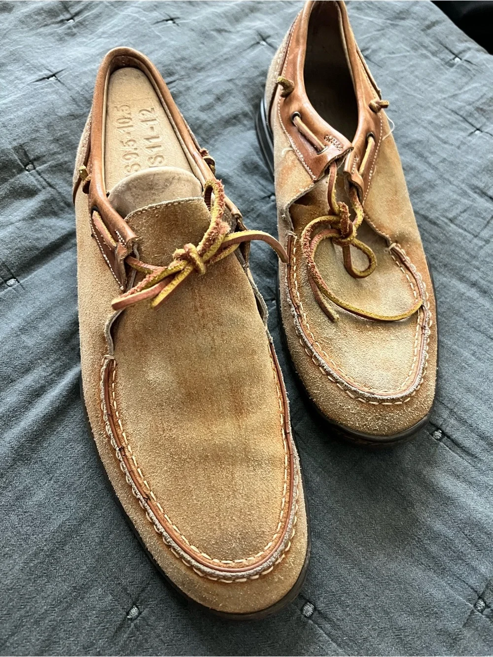 BACCO BUCCI MEN' LOAFERS SLIP-ON SHOES TAN TIE-UP SIZE 10